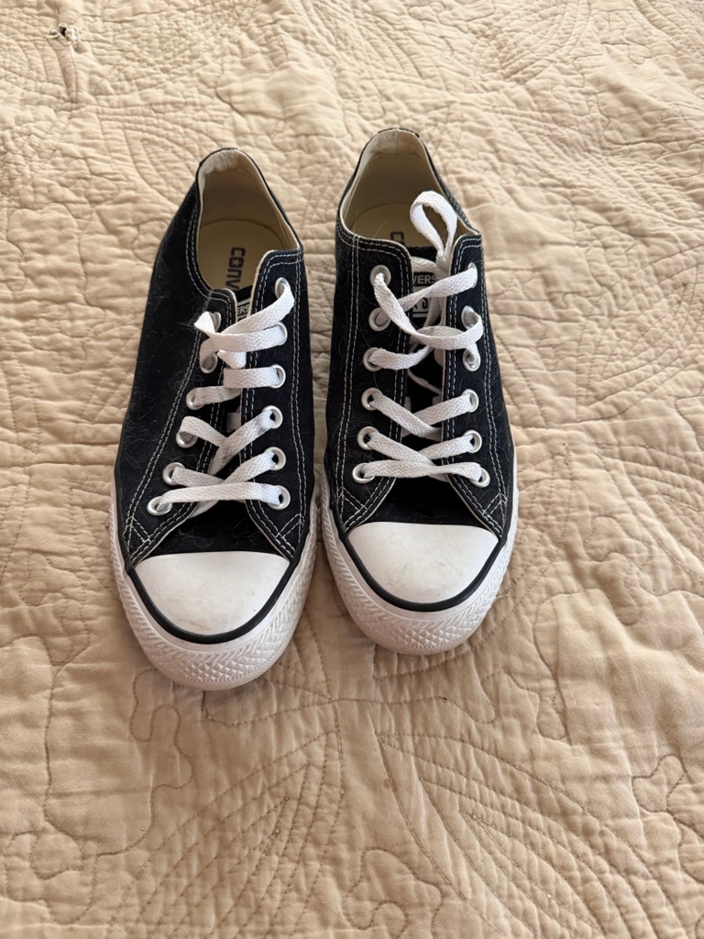 Converse Black Low Top Sneakers with White Accents